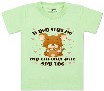 ARVESA Baby Boys & Baby Girls Printed Cotton Blend Regular T Shirt(Light Green, Pack of 1)