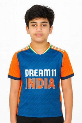 DOSTITCH Boys & Girls Printed Polyester Regular T Shirt(Multicolor, Pack of 1)