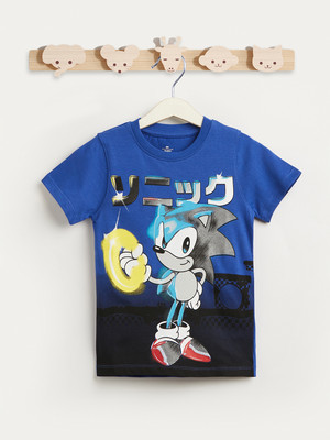 JUNIORS by Babyshop Boys Printed Pure Cotton Regular T Shirt(Blue, Pack of 1)