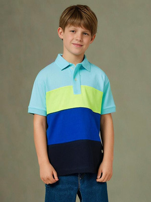 Nitt Hyman  - Cherry Crumble Baby Boys & Baby Girls Colorblock Cotton Blend Regular T Shirt(Multicolor, Pack of 1)