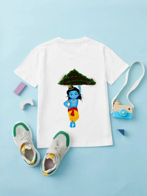 Modernbaba Baby Boys & Baby Girls Graphic Print Polycotton Regular T Shirt(White, Pack of 1)