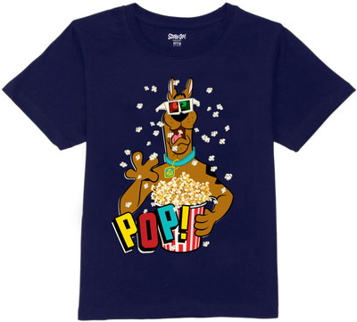 Warner Bros Wear Your Mind Boys Graphic Print Pure Cotton Regular T Shirt(Blue, Pack of 1)