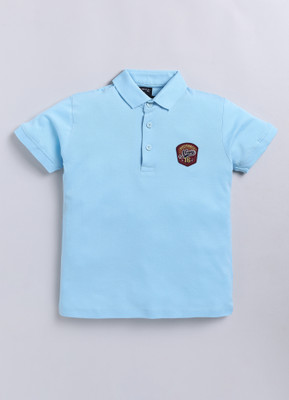 CRAZYPENGUIN ELITE Boys Solid Pure Cotton Regular T Shirt(Light Blue, Pack of 1)