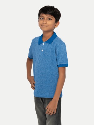 radprix Baby Boys Solid Cotton Blend Slim T Shirt(Blue, Pack of 1)