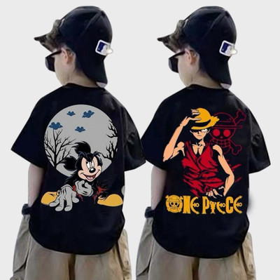 DODODEEKIDS COLLECTION Boys Graphic Print Pure Cotton Oversized T Shirt(Black, Pack of 2)