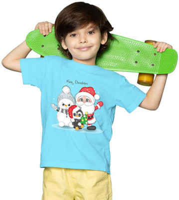 VTSport Boys Printed Polyester Oversized T Shirt(Light Blue, Pack of 1)