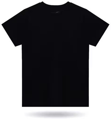 NIPSER Baby Boys & Baby Girls Solid Cotton Blend Regular T Shirt(Black, Pack of 1)