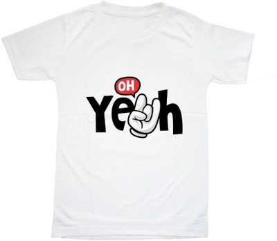 MR LOOTERA Boys Typography, Printed Pure Cotton Regular T Shirt(White, Pack of 1)