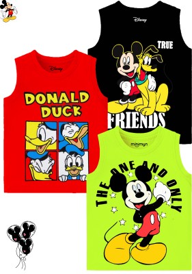 DISNEY BY MISS & CHIEF Boys Printed Cotton Blend Regular T Shirt(Multicolor, Pack of 3)