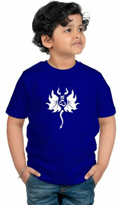 CHOMMBOOKA TRENDING Boys Graphic Print Pure Cotton Regular T Shirt(Dark Blue, Pack of 1)