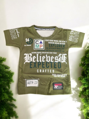 EASTWARDS Baby Boys Graphic Print Polycotton Regular T Shirt(Green, Pack of 1)