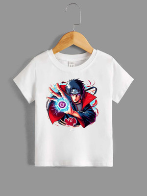 BQC Boys Printed Polyester Regular T Shirt(White, Pack of 1)