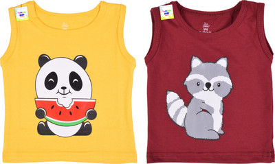 Toddylon Baby Boys & Baby Girls Printed Pure Cotton Regular T Shirt(Multicolor, Pack of 2)
