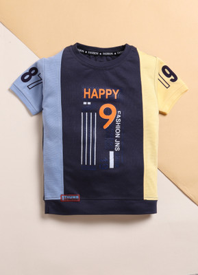 SARDAR DRESSES Boys Printed Pure Cotton Regular T Shirt(Grey, Pack of 1)