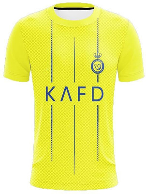 YUTU Boys & Girls Printed Polyester Regular T Shirt(Light Blue, Pack of 1)