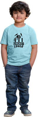 CHOMMBOOKA TRENDING Boys Graphic Print Pure Cotton Regular T Shirt(Light Blue, Pack of 1)