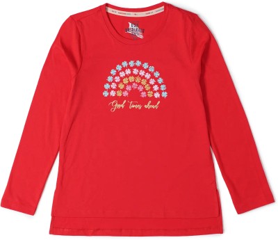 JOCKEY Girls Striped Cotton Blend T Shirt(Red, Pack of 1)