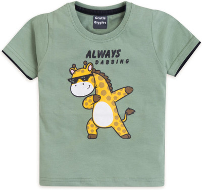 Gentle Giggles Boys Cartoon Pure Cotton Regular T Shirt(Multicolor, Pack of 1)