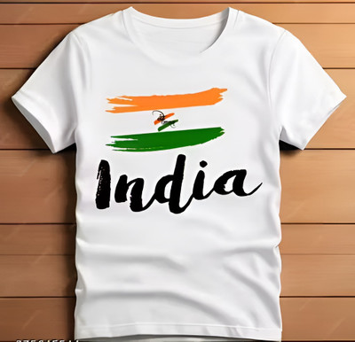 EAZYTEK Boys & Girls Printed Polyester Regular T Shirt(White, Pack of 1)