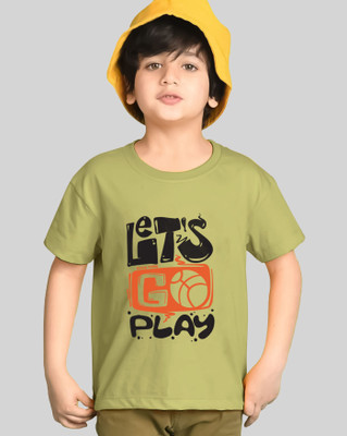 AOOSH Boys Graphic Print Cotton Blend Regular T Shirt(Green, Black, Pack of 3)