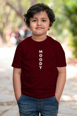 CHOMMBOOKA TRENDING Boys Printed Pure Cotton Regular T Shirt(Maroon, Pack of 1)