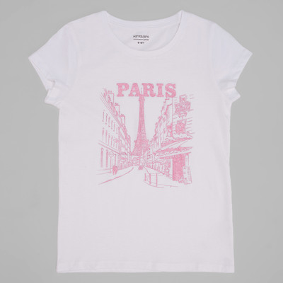 Pantaloons Junior Girls Solid Cotton Blend Regular T Shirt(White, Pack of 1)