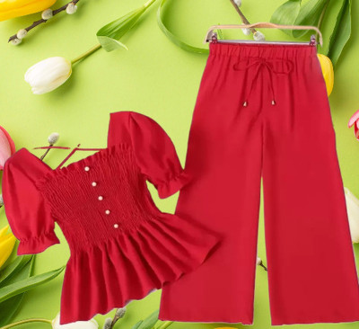 Brave One Girls Casual Top Pyjama(Red)