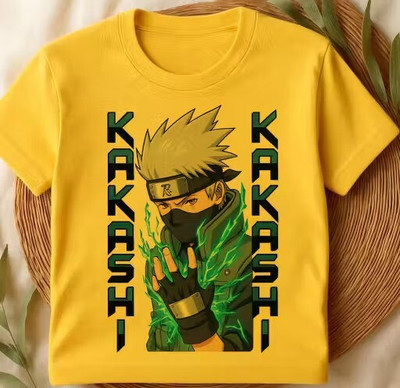 StyleLeader Boys & Girls Graphic Print Polycotton Regular T Shirt(Yellow, Pack of 1)