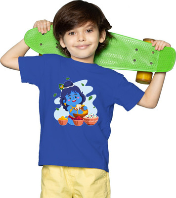 MH FASHION TRENDS Boys Solid Polyester Oversized T Shirt(Dark Blue, Pack of 1)