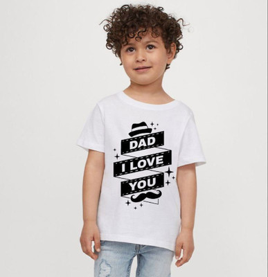 KPPRINT Boys & Girls Printed Cotton Blend Regular T Shirt(White, Pack of 1)