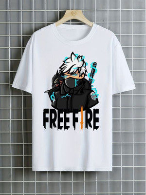 THEYOUNGESTTEES Boys & Girls Printed Polyester Regular T Shirt(White, Pack of 1)
