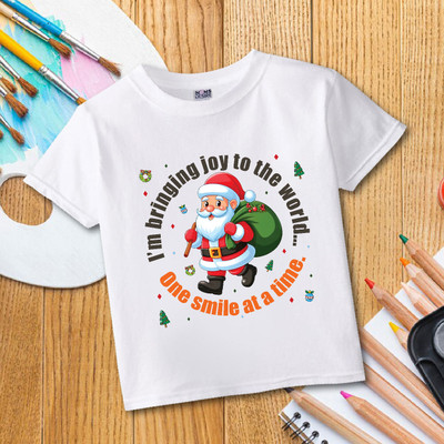 MOMS DESIRE Baby Boys & Baby Girls Self Design Cotton Blend Regular T Shirt(White, Pack of 1)