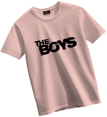 MAHA Boys & Girls Printed Pure Cotton Regular T Shirt(Pink, Pack of 1)