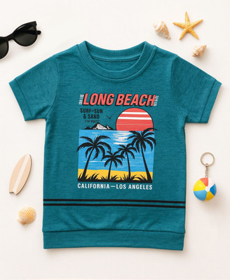 VACKY Baby Boys & Baby Girls Graphic Print Cotton Blend Regular T Shirt(Blue, Pack of 1)