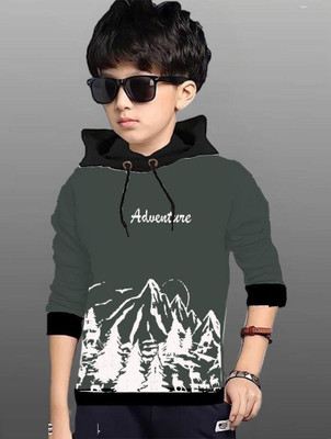 Simrag Boys & Girls Printed Cotton Blend Regular T Shirt(Green, Pack of 1)