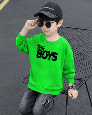 TODAYTREND Boys Printed Cotton Blend Regular T Shirt(Green, Pack of 1)