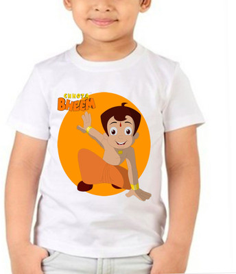 ORAITEES Boys & Girls Printed Pure Cotton Regular T Shirt(White, Pack of 1)