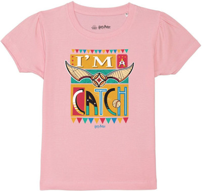 WYM TREND Boys Typography, Printed Pure Cotton Regular T Shirt(Pink, Pack of 1)