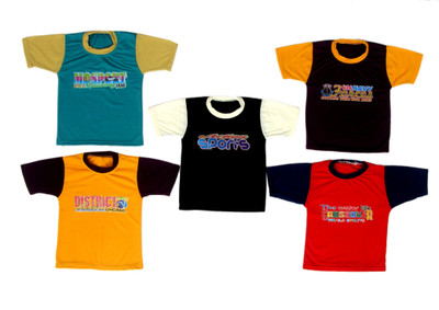 HouseOfCommon Baby Boys Printed Cotton Blend Regular T Shirt(Multicolor, Pack of 5)