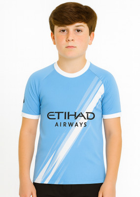 DOSTITCH Boys & Girls Printed Polyester Regular T Shirt(Blue, Pack of 1)