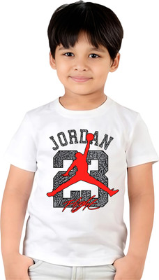 ORATEIS CREATION Boys Printed Pure Cotton Regular T Shirt(White, Pack of 1)