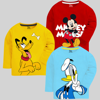 DISNEY BY MISS & CHIEF Boys Printed Cotton Blend Regular T Shirt(Multicolor, Pack of 3)
