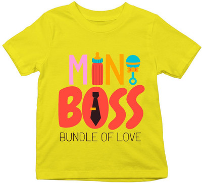 Shootera Baby Boys & Baby Girls Printed Cotton Blend Regular T Shirt(Yellow, Pack of 1)