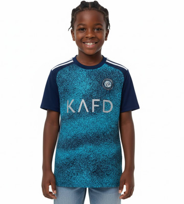 Smv Boys & Girls Printed Polyester Regular T Shirt(Blue, Pack of 1)
