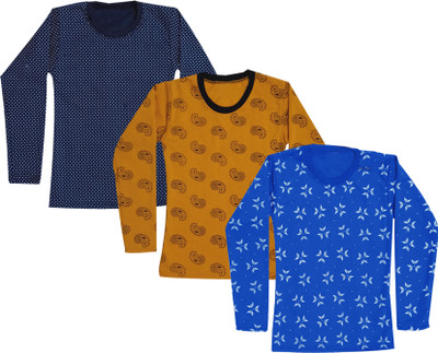 Indistar Girls Printed Wool Blend Regular T Shirt(Multicolor, Pack of 3)