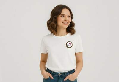 Wearax Girls Graphic Print Cotton Blend Regular T Shirt(White, Pack of 1)