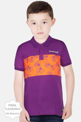 KILLER Boys Printed Pure Cotton Regular T Shirt(Dark Blue, Pack of 1)