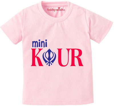 Babywish Baby Boys Typography Cotton Blend Regular T Shirt(Pink, Pack of 1)