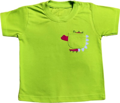 Just Kiding JK Boys Printed Pure Cotton T Shirt(Green, Pack of 1)