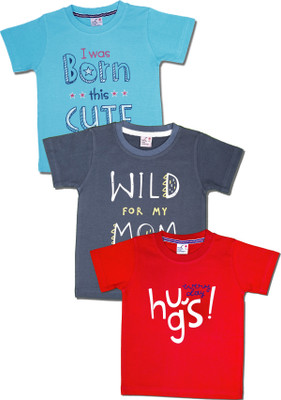 THE CHILD COMPANY Baby Boys Printed Organic Cotton Regular T Shirt(Light Green, Pack of 3)